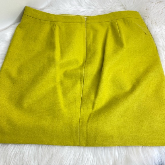 J. Crew Chartreuse Wool Mini Skirt - Picture 9 of 9